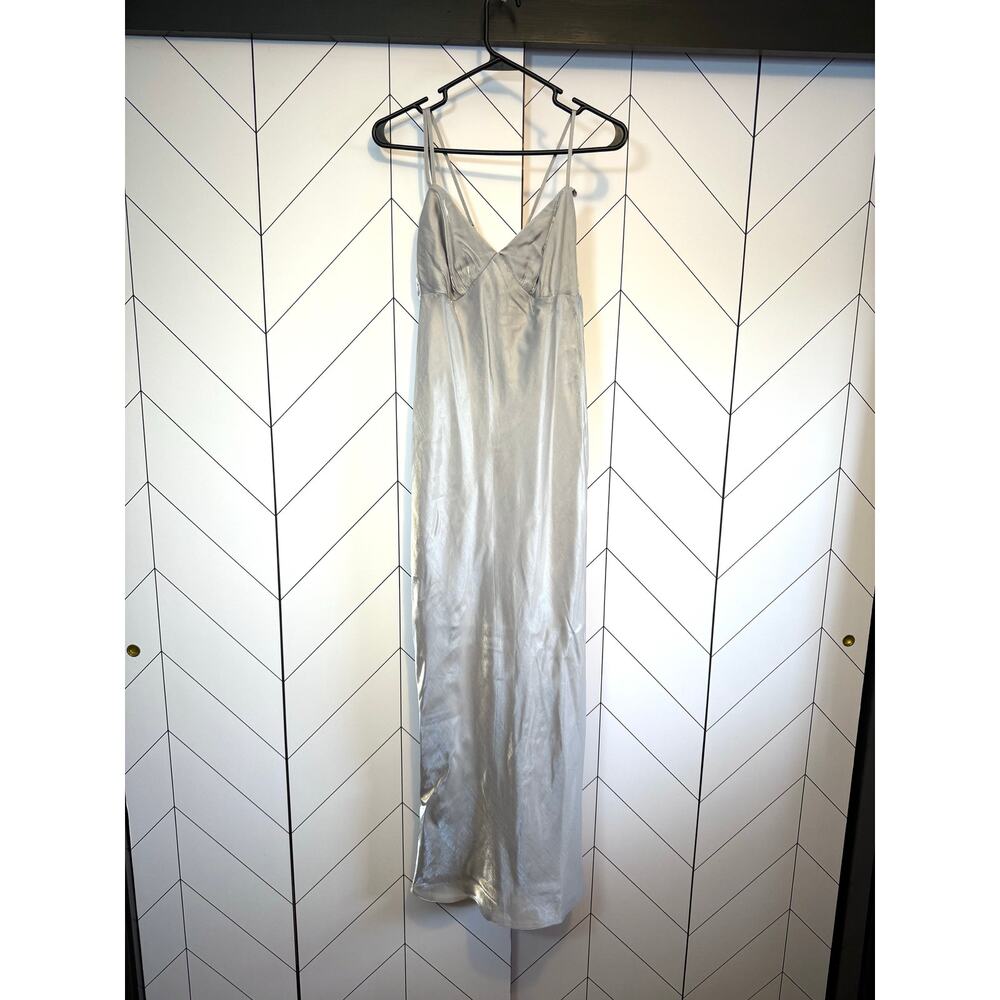 Wild Fable Womens Small Gray Silver Iridescent Slip Spaghetti Strap Dress New